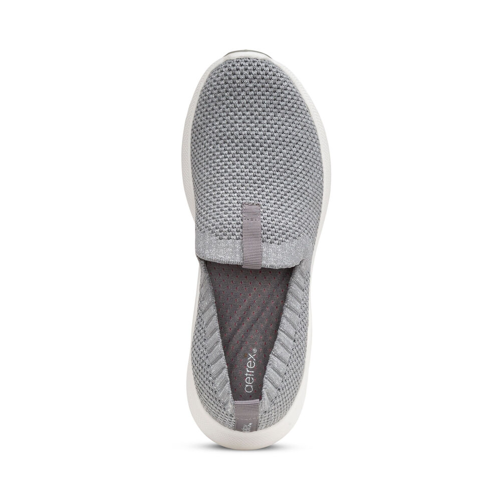 Aetrex Women's Angie Arch Support Sneakers - Grey | USA YPYV9N7